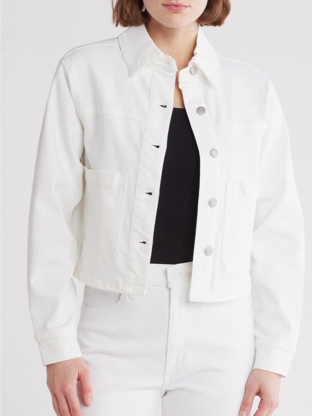 Joe’s White Cropped Denim/Jean Jacket Size S